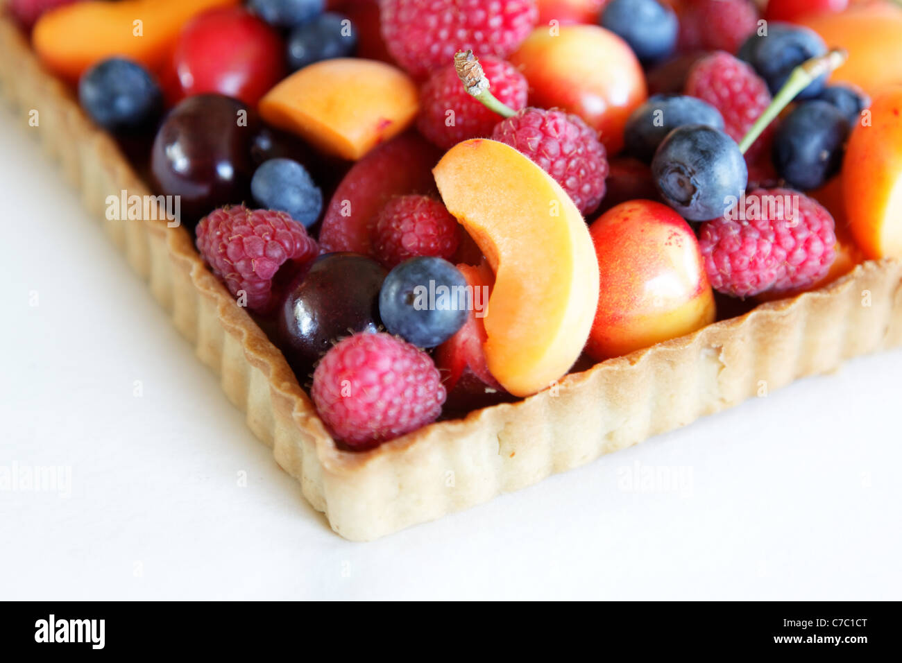Frutta fresca tart, dal pasticcere laurie pfalzer, pasticceria artigianale Foto Stock
