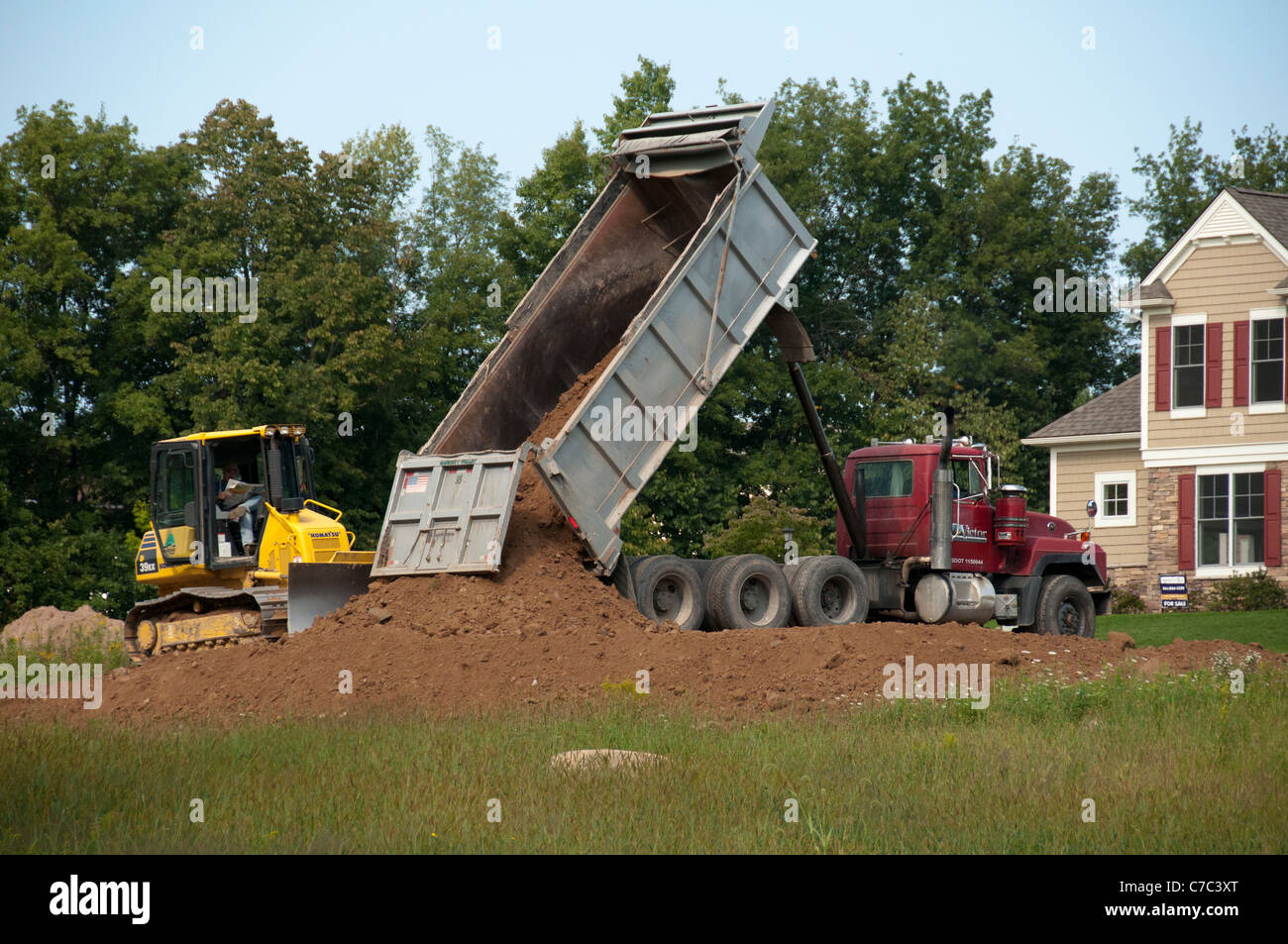 Diffusione di terreno superiore. Foto Stock