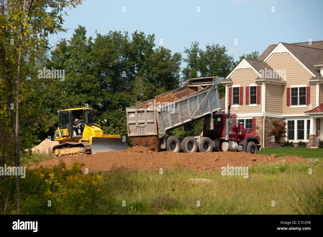 Diffusione di terreno superiore. Foto Stock