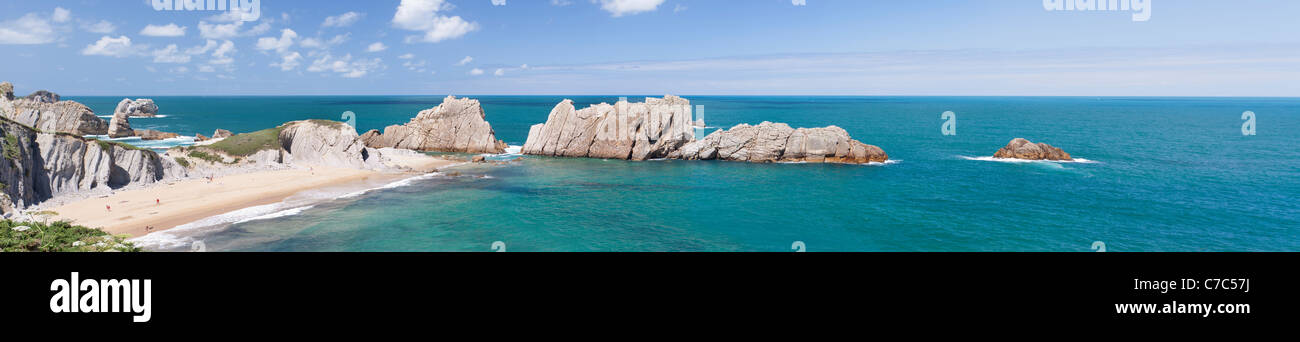 Golfo di Biscaglia costa (Cantabria, Spagna) Foto Stock