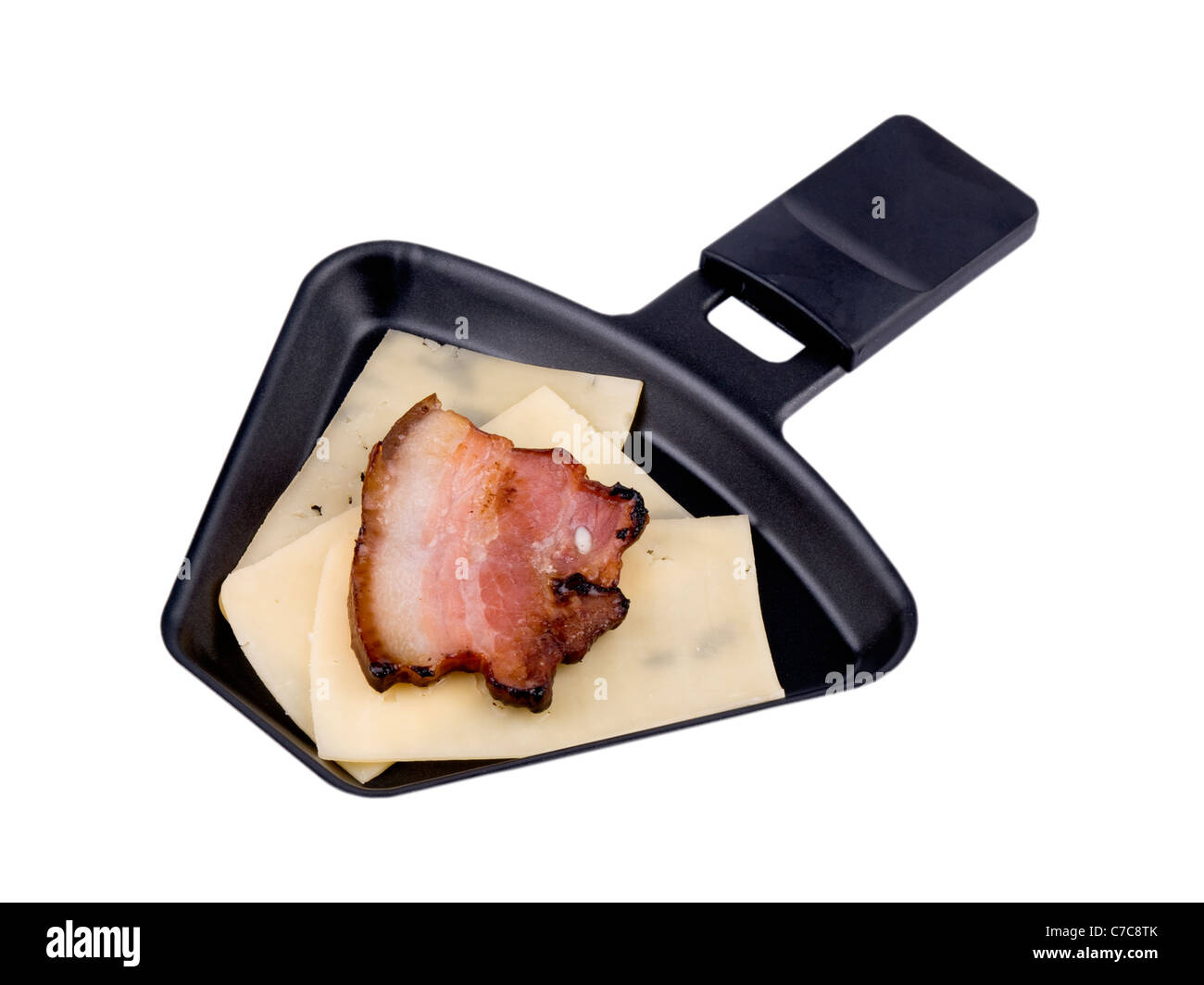 Raclette, formaggio a raclette fuso in padelle e ingredienti Foto stock -  Alamy