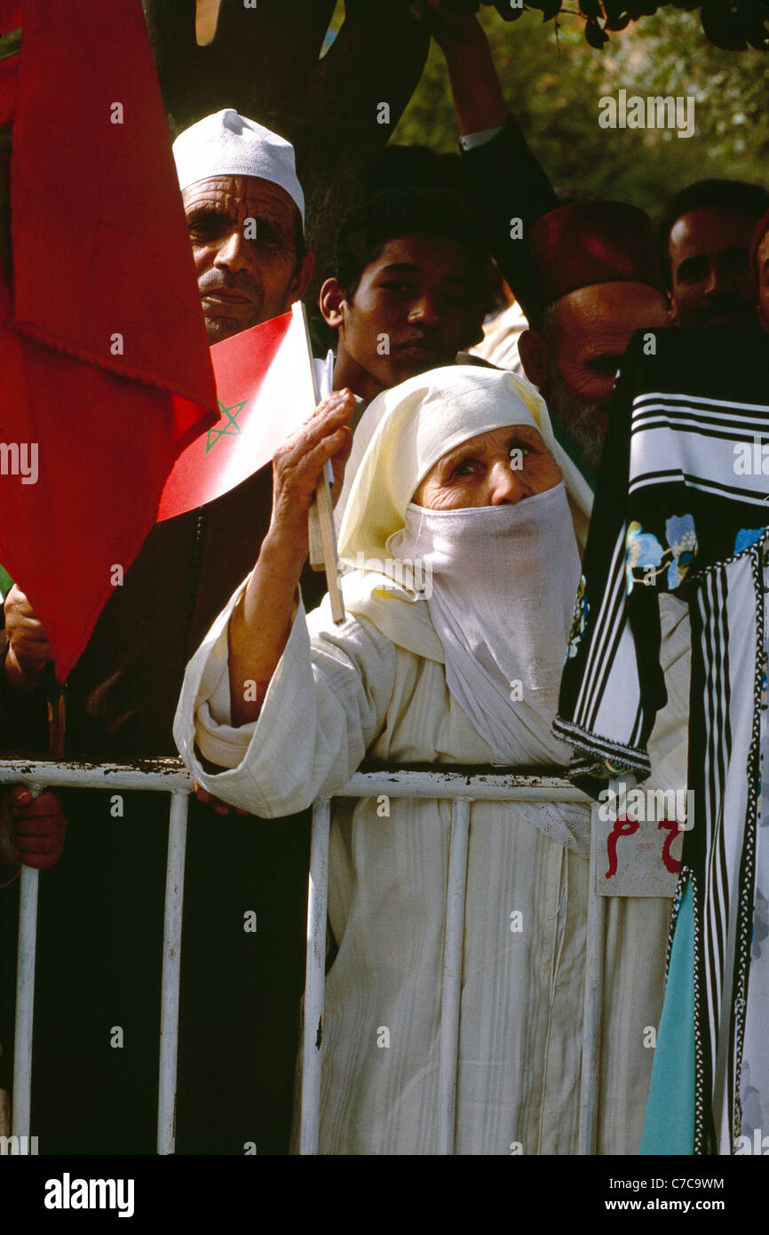 La scena alla firma dell'Unione del Maghreb arabo a Marrakech, Marocco, Libia, Marocco, Algeria, Tunisia e Mauritania. Foto Stock