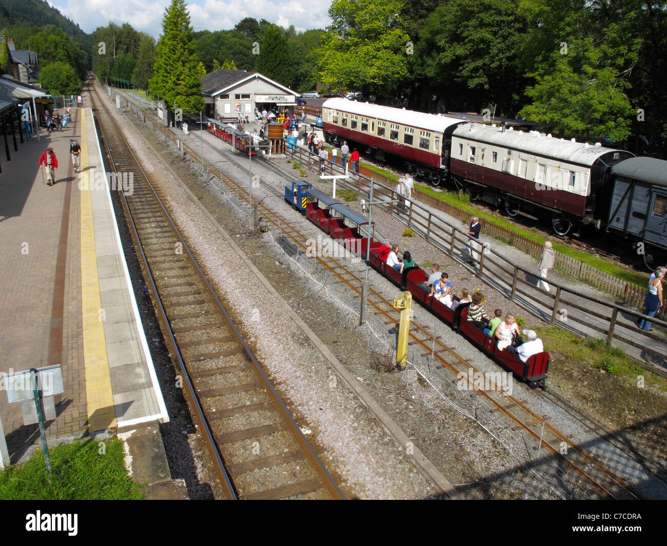 Betws-y-Coed stazione ferroviaria e Conwy Valley Railway Museum, Conwy, Galles Foto Stock