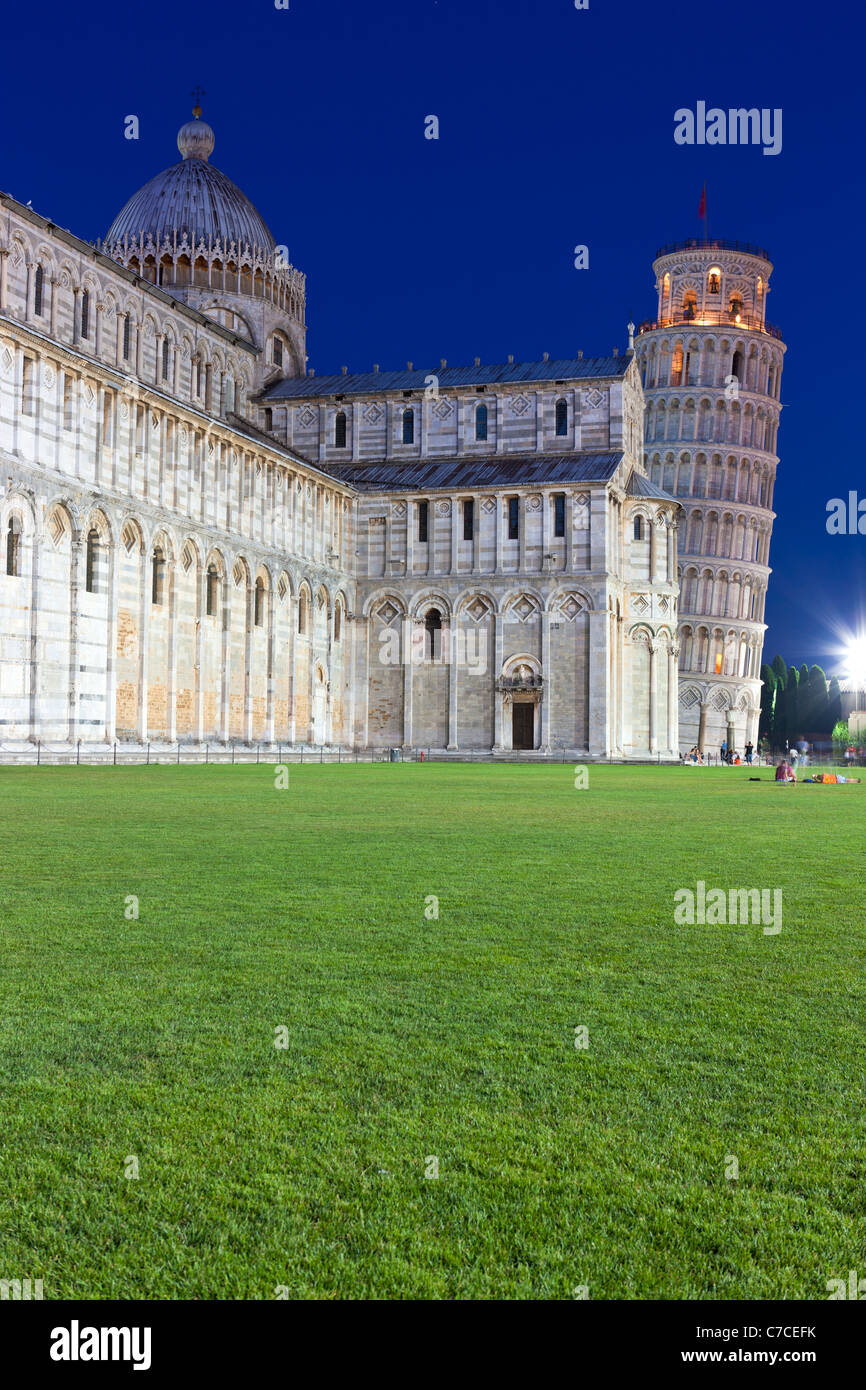 La cattedrale e la Torre Pendente di Pisa (Torre pendente di Pisa), Pisa, Toscana, Italia, Europa Foto Stock