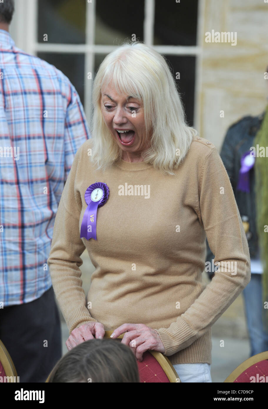 Ex presentatore televisivo e meteo ragazza Wincey Willis assiste la carità Pup evento aiuti a Brighton . Foto Stock