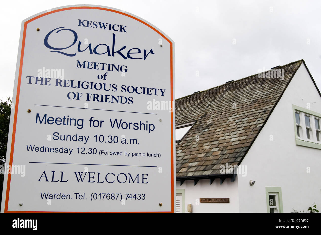 Quaker quaccheri luogo di incontro di culto della chiesa adorare il luogo di culto religioso fede americano fedi Foto Stock