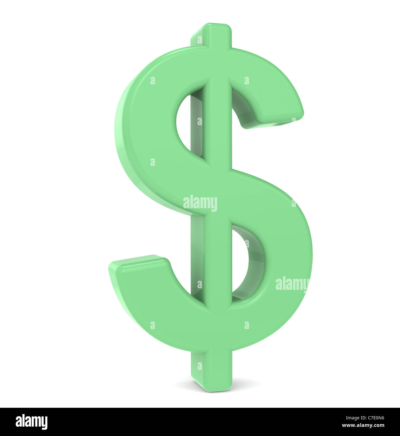 Simbolo del dollaro. Colore verde. In piedi Foto Stock