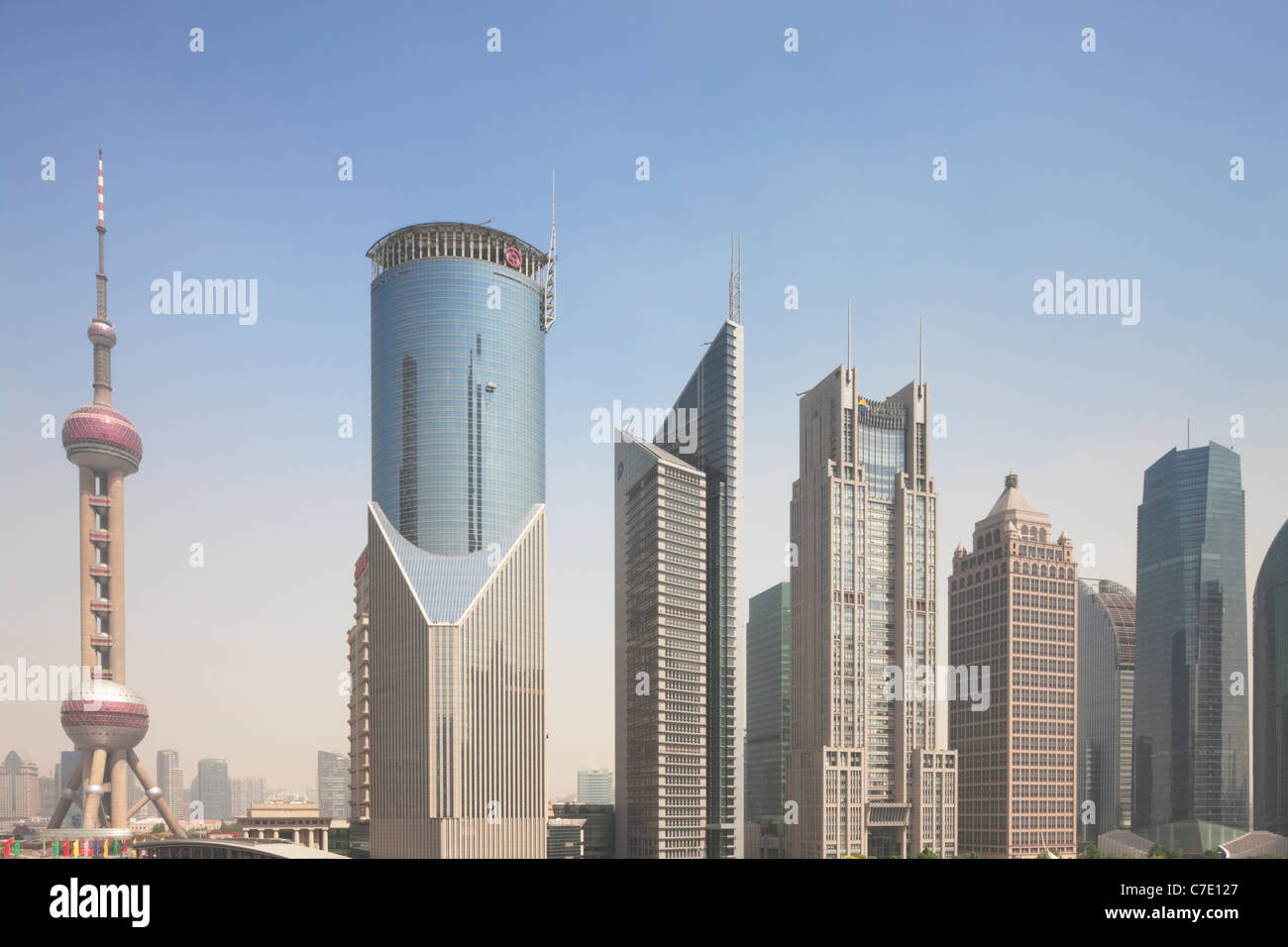 Grattacieli di Pudong, Shanghai, Cina Foto Stock