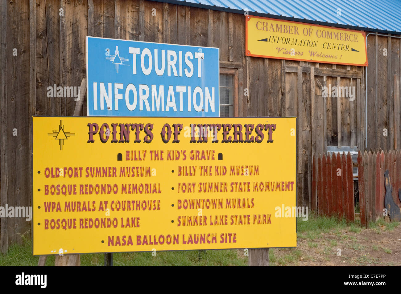 Punti di interesse da vedere durante una visita a Fort Sumner, Nuovo Messico. Foto Stock