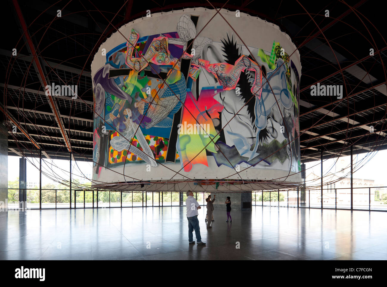 Stella e Calatrava Michael Kohlhaas tenda, Nuova Galleria Nazionale, la Neue Nationalgalerie, il Kulturforum, Berlino, Germania Foto Stock