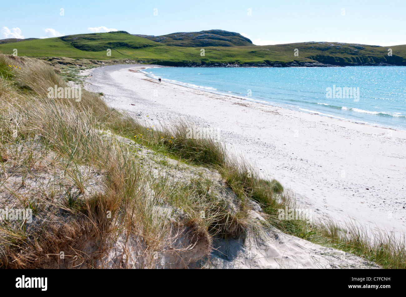 West Bay beach su Vatersay nelle Ebridi Esterne, Scozia Foto Stock