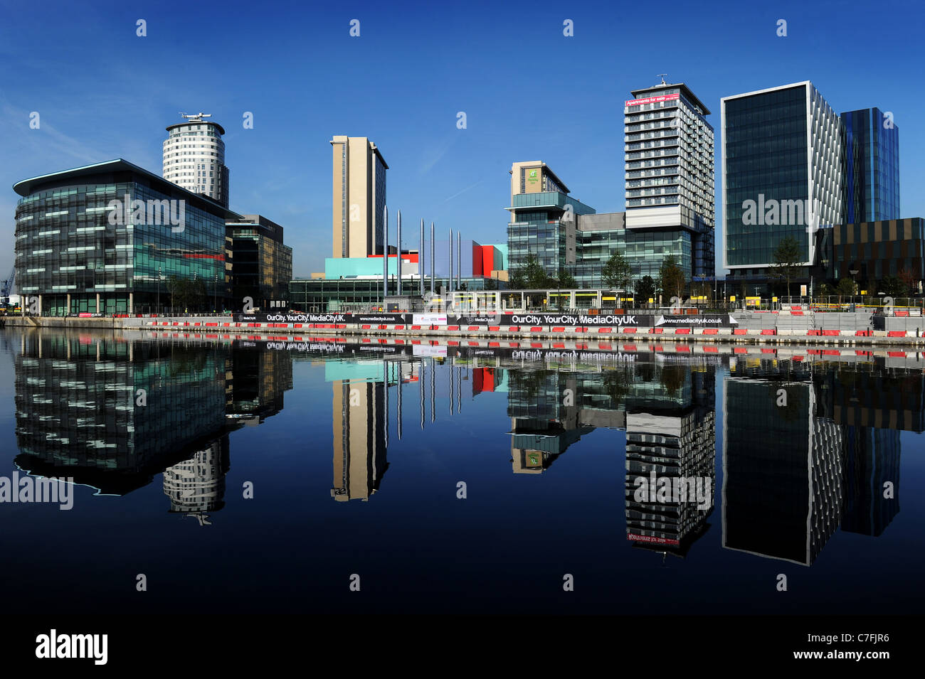 La nuova sede della BBC nel nord a Media City, Salford, Greater Manchester, Inghilterra. Foto Stock