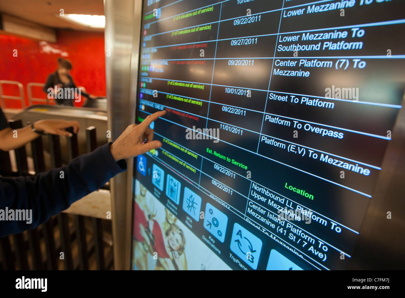 Appena installato su "Vai! Stazione di viaggio' in Bowling Green e la stazione della metropolitana di New York Foto Stock