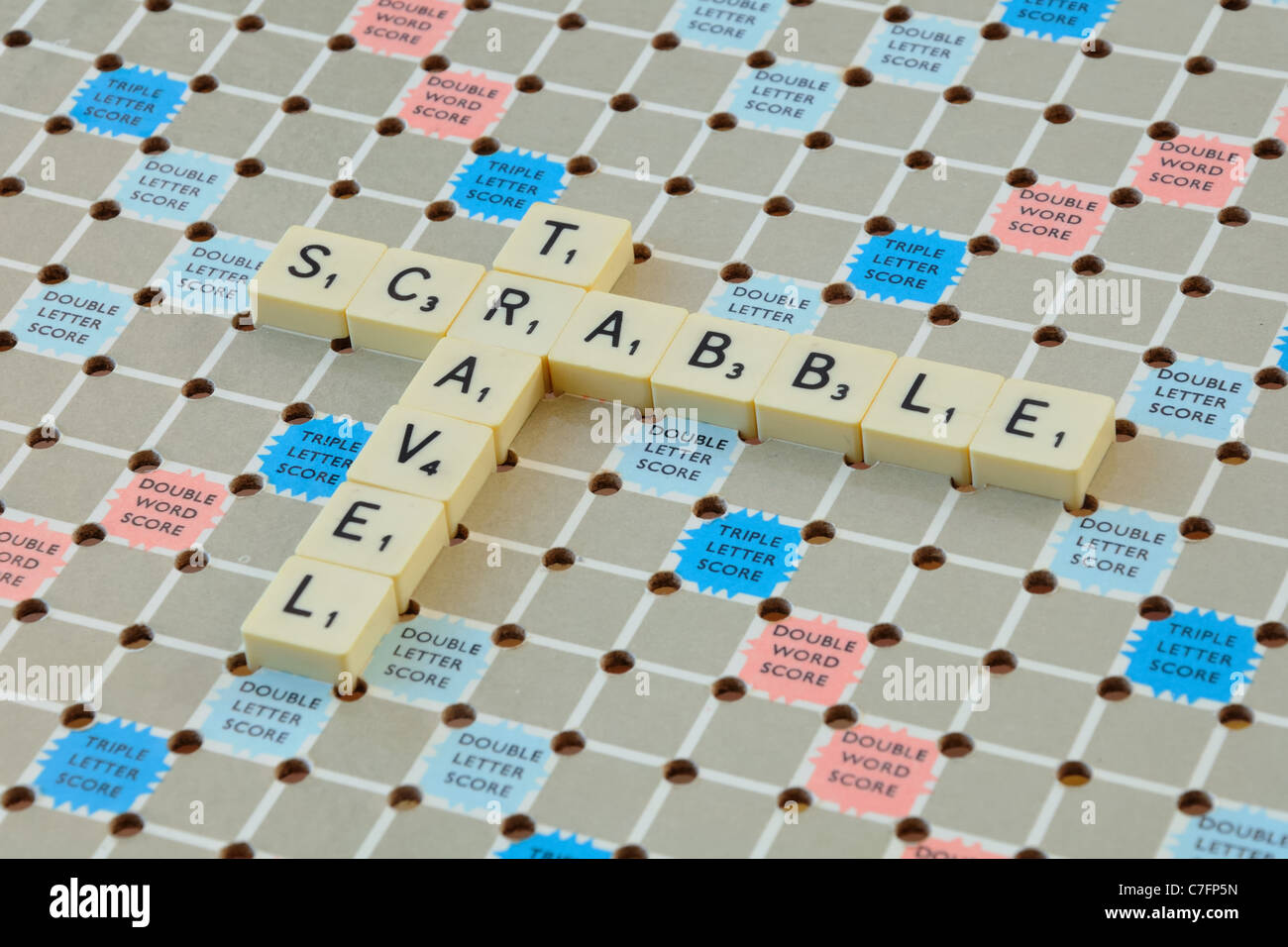 Viaggiare a scrabble gioco di bordo Foto Stock