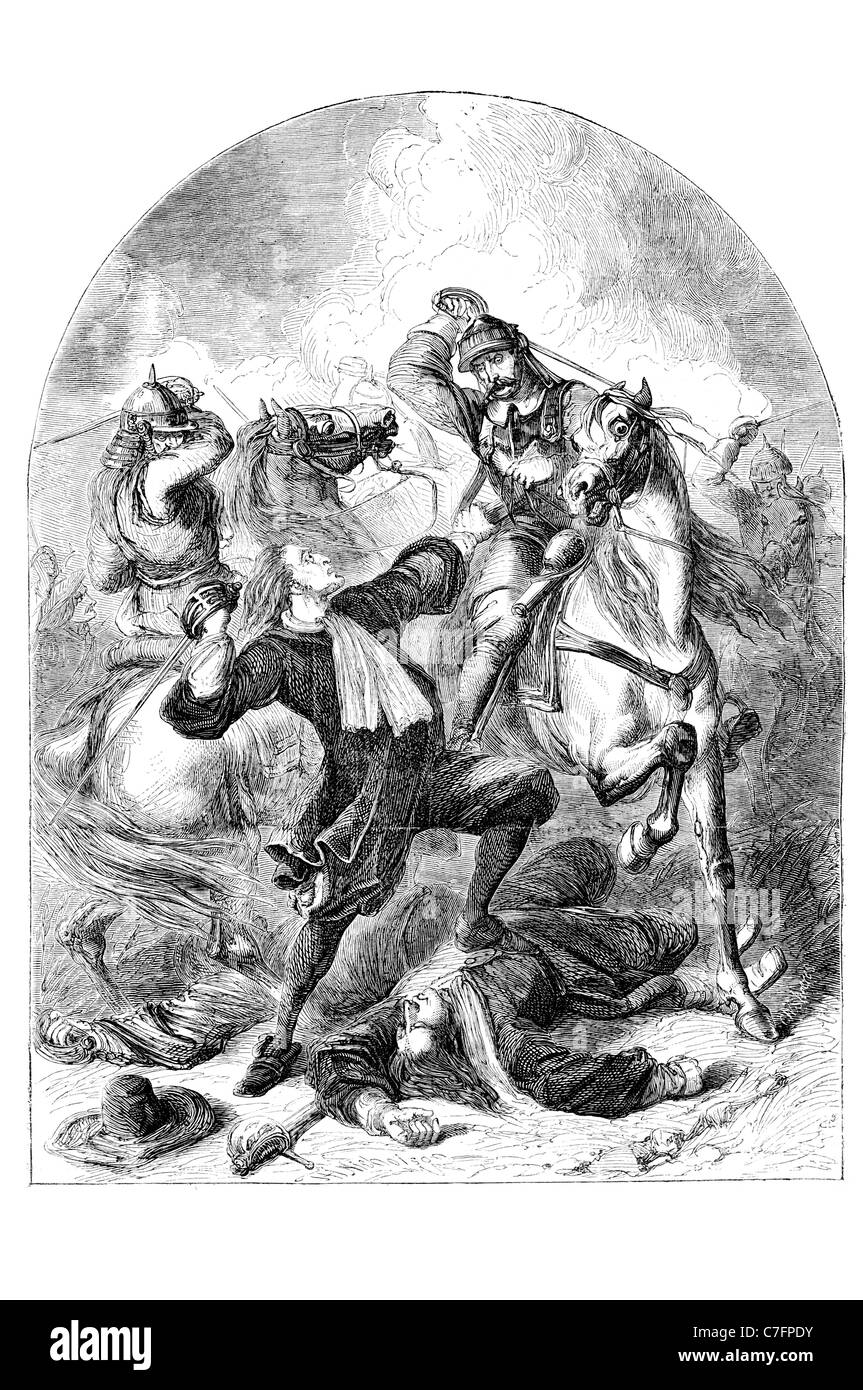 La morte di Cameron conflitto guerra battaglia combattere warfare combattere skirmish mischia mischia morte uccidere uccidere casualty omicidio ferita da trafissione shot Foto Stock