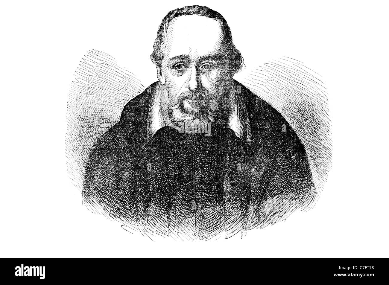 Ritratto di George Buchanan Scottish historian dotto umanista Monarchomach movimento lingua latina scrittore moderno autore classico Foto Stock