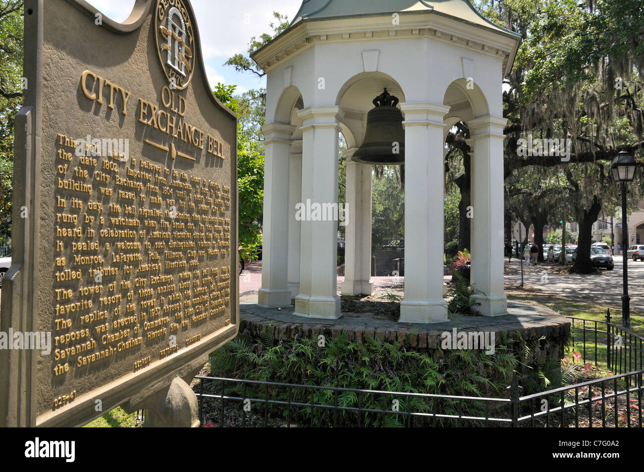 Città campana exchange, centro di Savannah, Georgia, Stati Uniti d'America Foto Stock