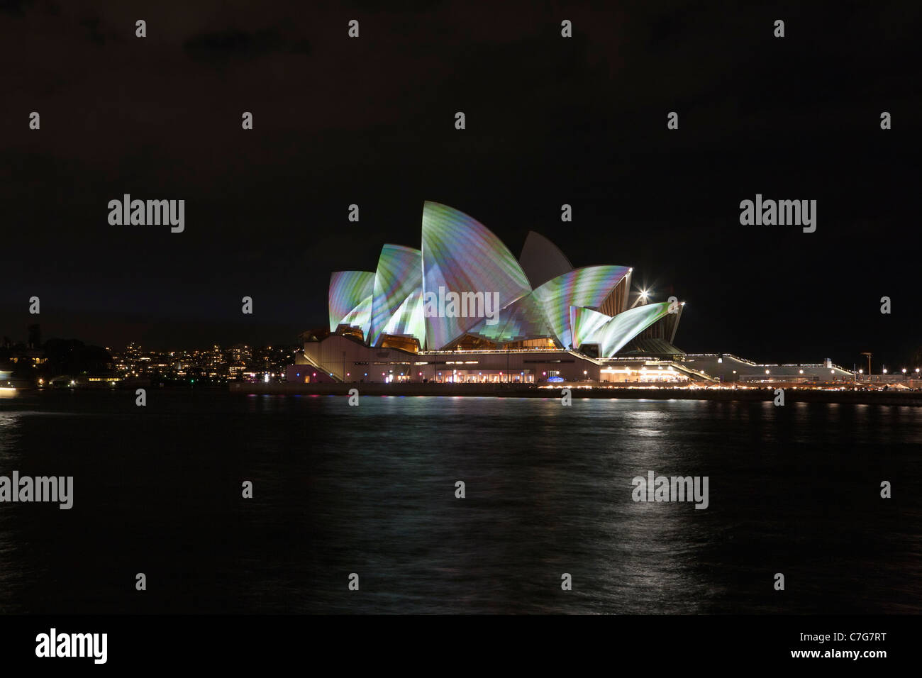 Sydney Harbour luce installazione di scultura, Australia Foto Stock