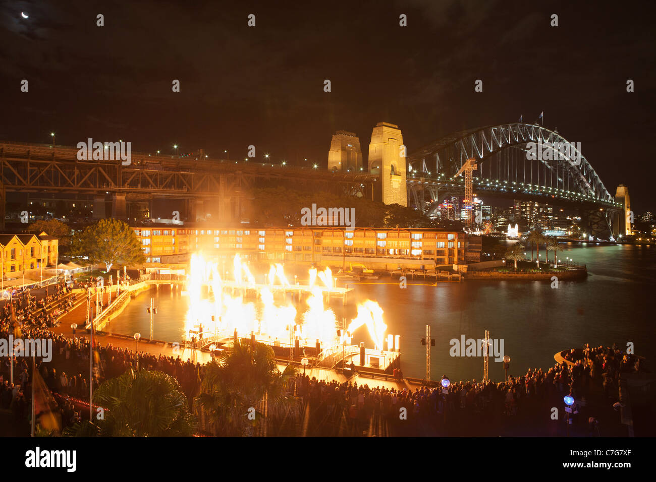 Campbells Cove Danza del Fuoco, Sydney, Australia Foto Stock