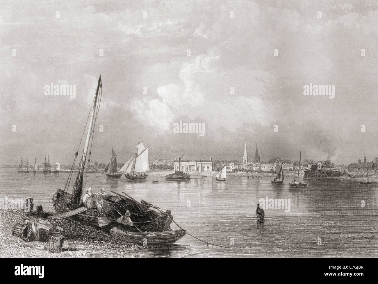 Southampton, Hampshire, Inghilterra nei primi anni del XIX secolo. Foto Stock