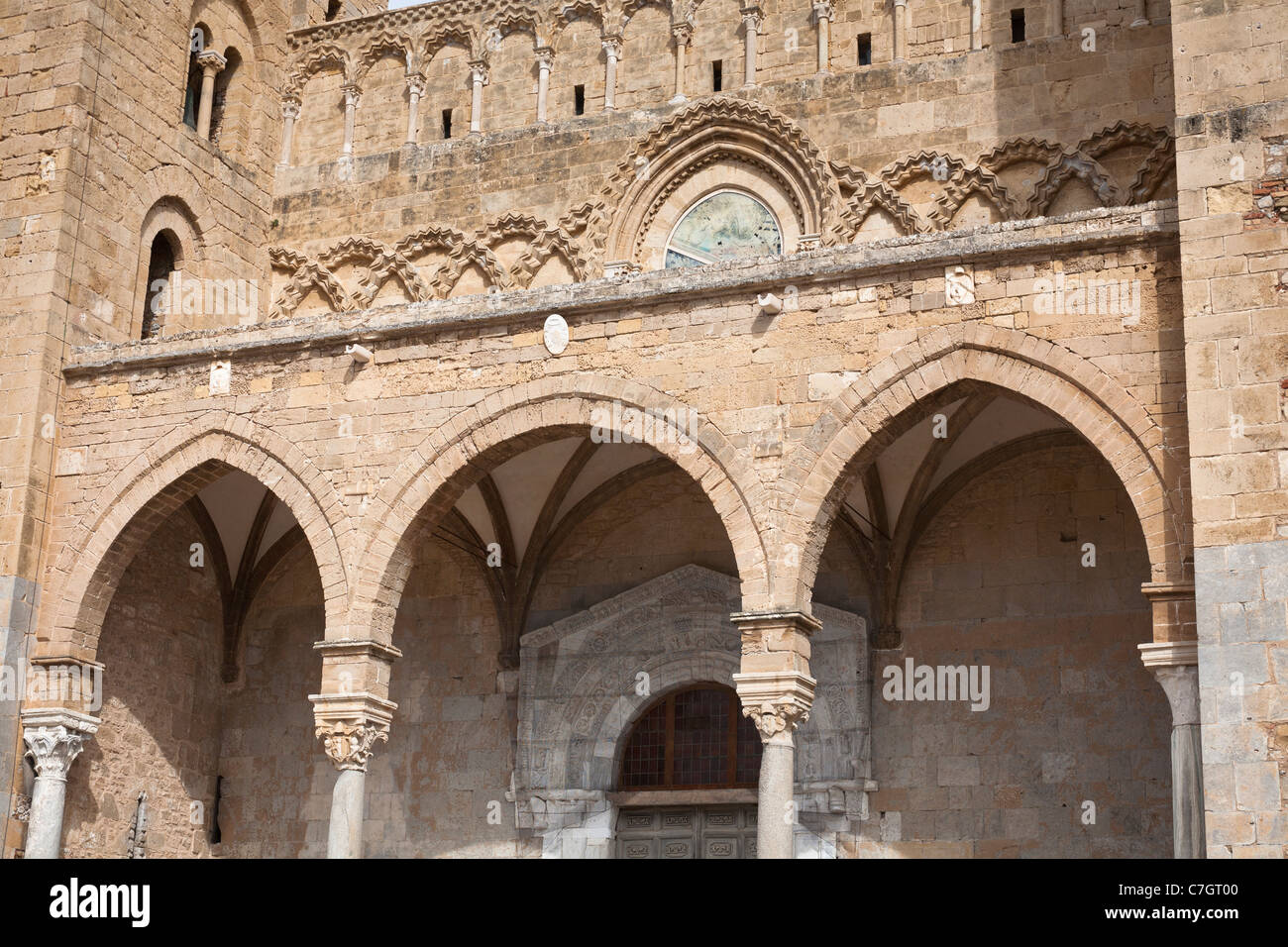 Cefalu Cathedral, Piazza Duomo di Cefalu, Sicilia, Italia Foto Stock