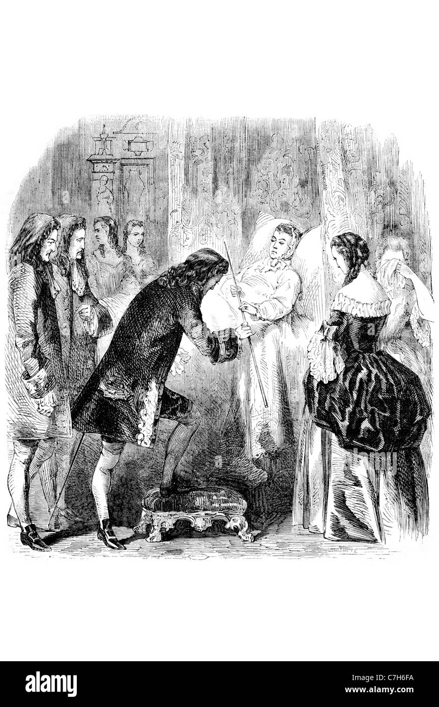 Queen Anne dando il bianco personale per il Conte di Shrewsbury Foto Stock