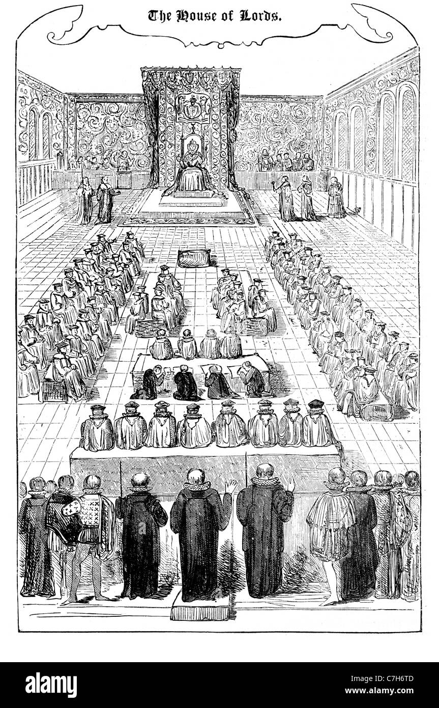 Elisabetta I regina il Parlamento Regno Unito Gran Bretagna Irlanda del Nord il parlamento di Westminster imperiale legislativa suprema Foto Stock