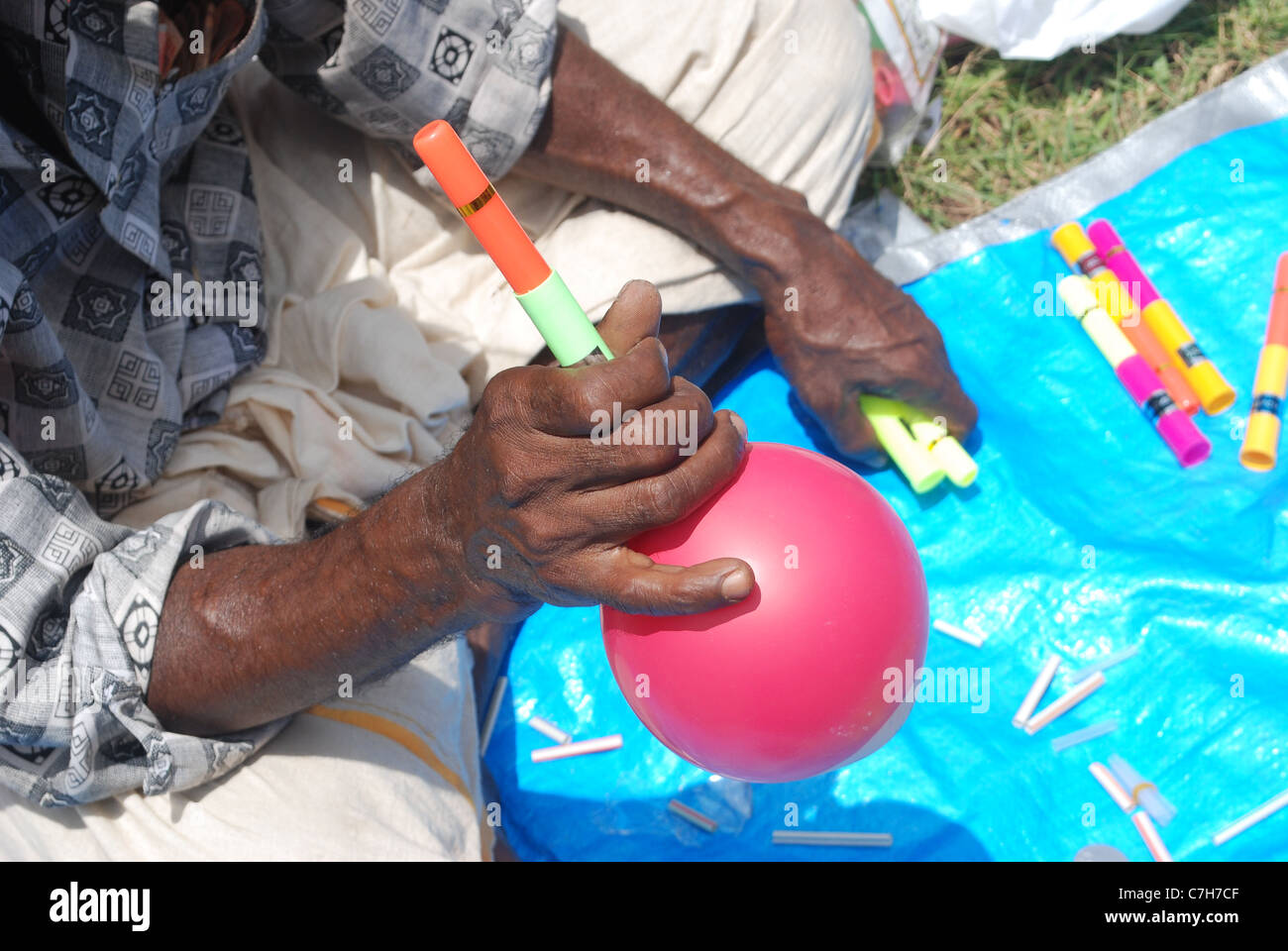 Ventilatore a palloncino; india Foto Stock