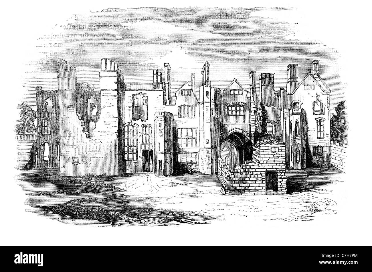 Leicester le rovine dell'Abbazia Thomas Wolsey Santa Maria de Pratis Leicester canonici agostiniani, i monaci Leicestershire Cardinale Arcivescovo Foto Stock