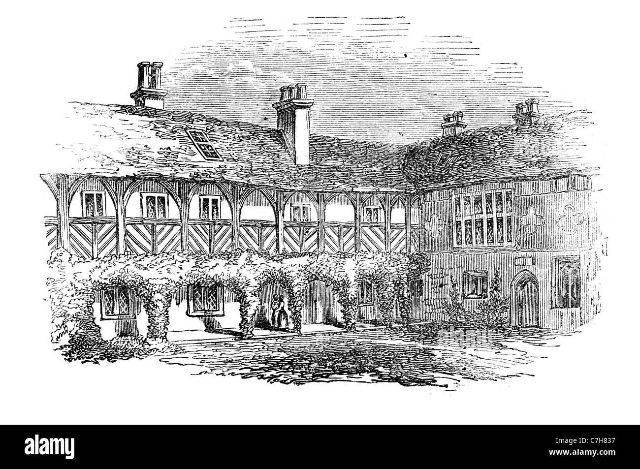 Smithills Hall grado che ho elencato la Manor House monumento pianificata township Halliwell Bolton, Greater Manchester Inghilterra più antico manor Foto Stock