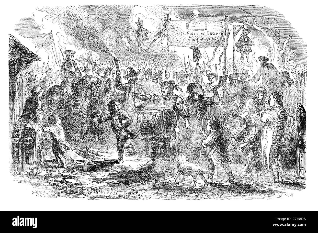 Rabbia riot tafferugli esecuzione pubblica uprising rivolta imposte fiscali Foto Stock