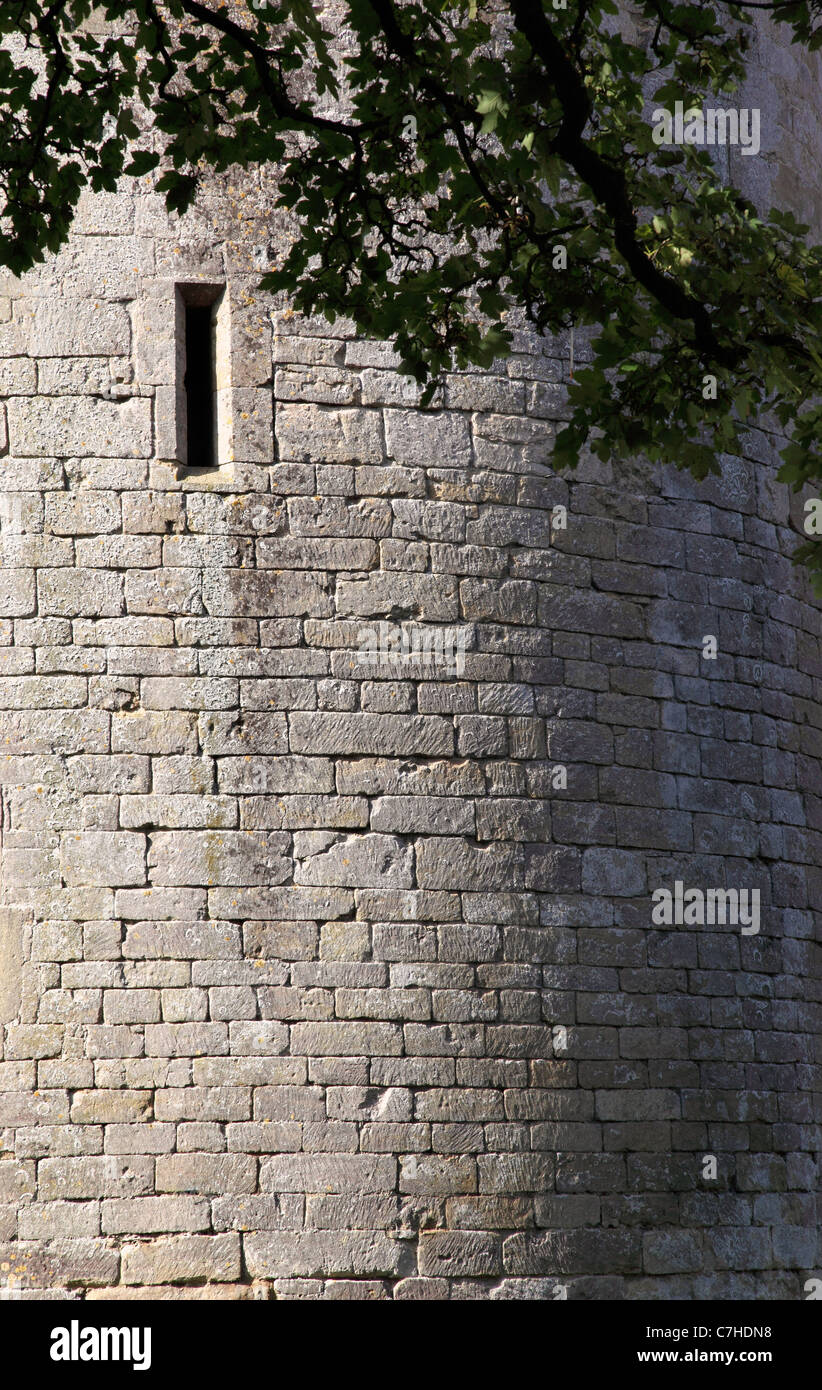 Nunney Castle - un castello medievale a Somerset, Inghilterra, Regno Unito Foto Stock