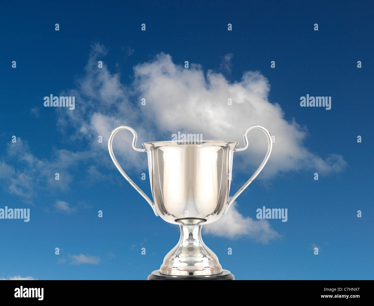 Un trofeo isolata contro un cielo blu Foto Stock