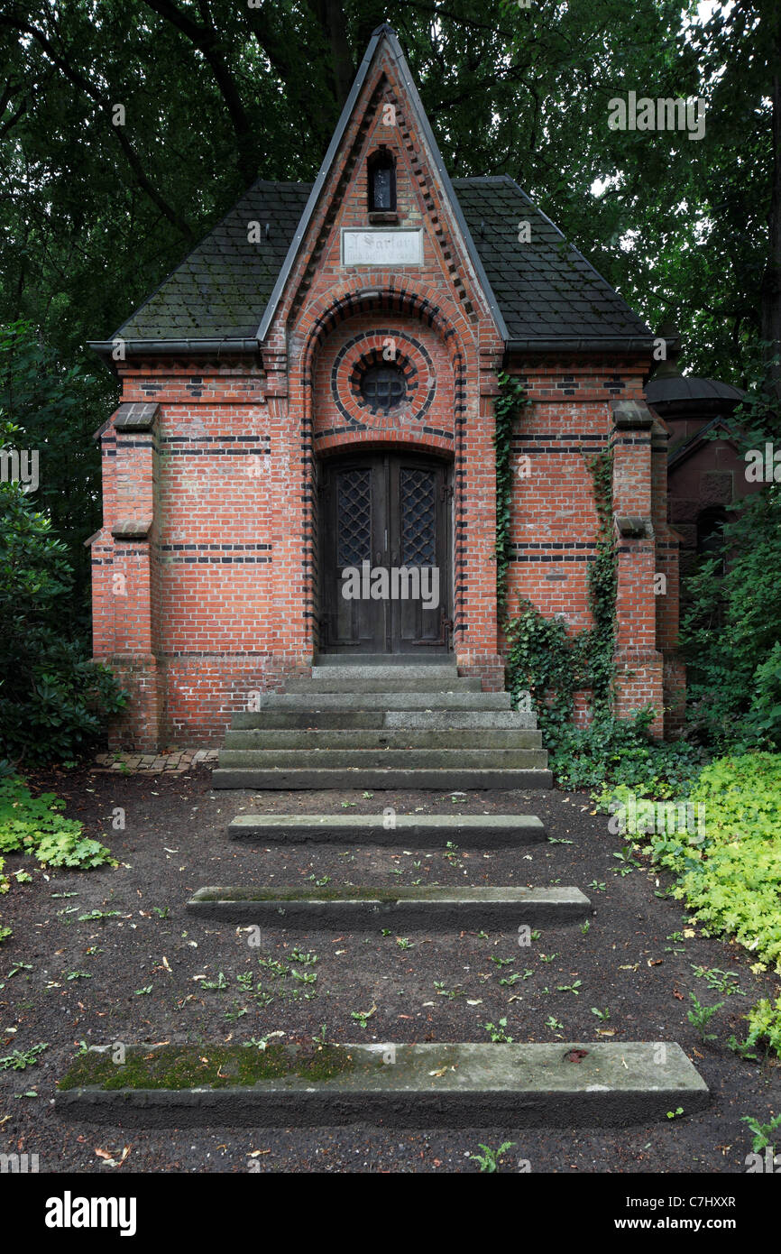 D-Kiel, Kiel Fjord, Mar Baltico, Schleswig-Holstein, Suedfriedhof, Sud cimitero, Kapellenberg, grave, cappella funeraria, Mausoleo, tomba di famiglia Foto Stock