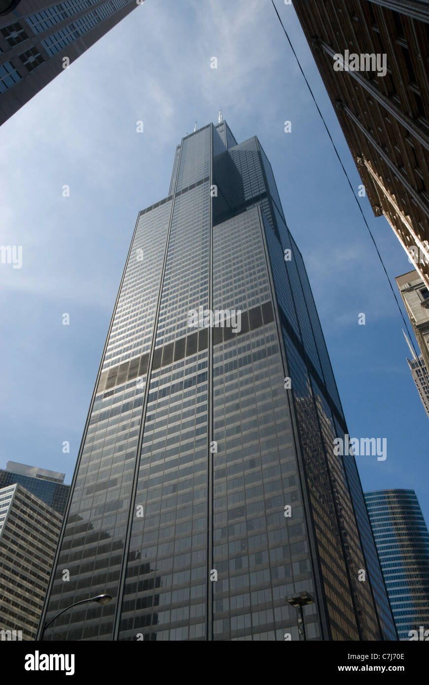 Willis Tower, precedentemente Sears Tower, Chicago, Illinois, Stati Uniti d'America Foto Stock
