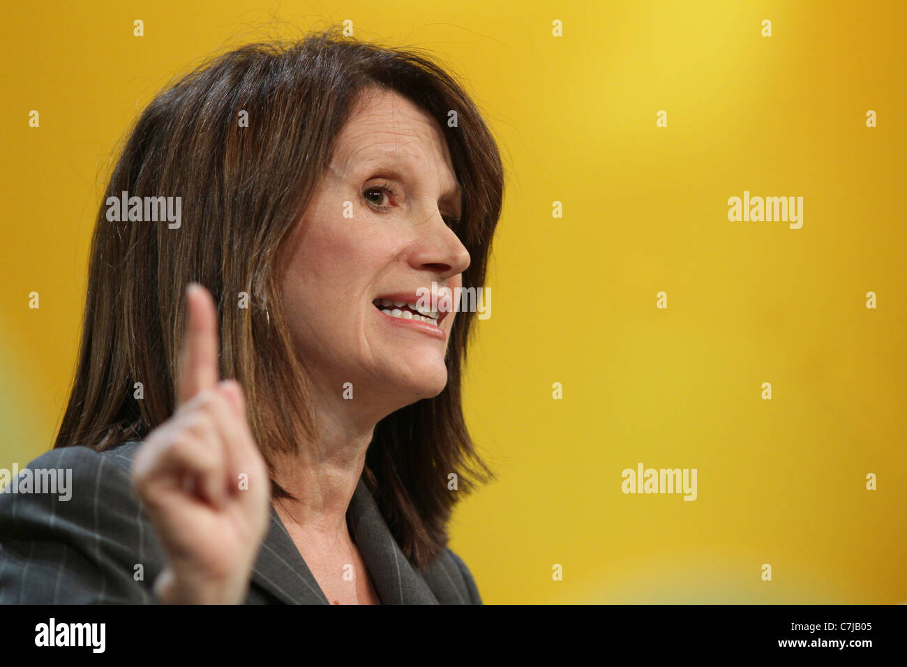 LYNNE FEATHERSTONE MP SOTTO SEGRETARIO DI STATO PER LA T 17 settembre 2011 CPI BIRMINGHAM INGHILTERRA Foto Stock