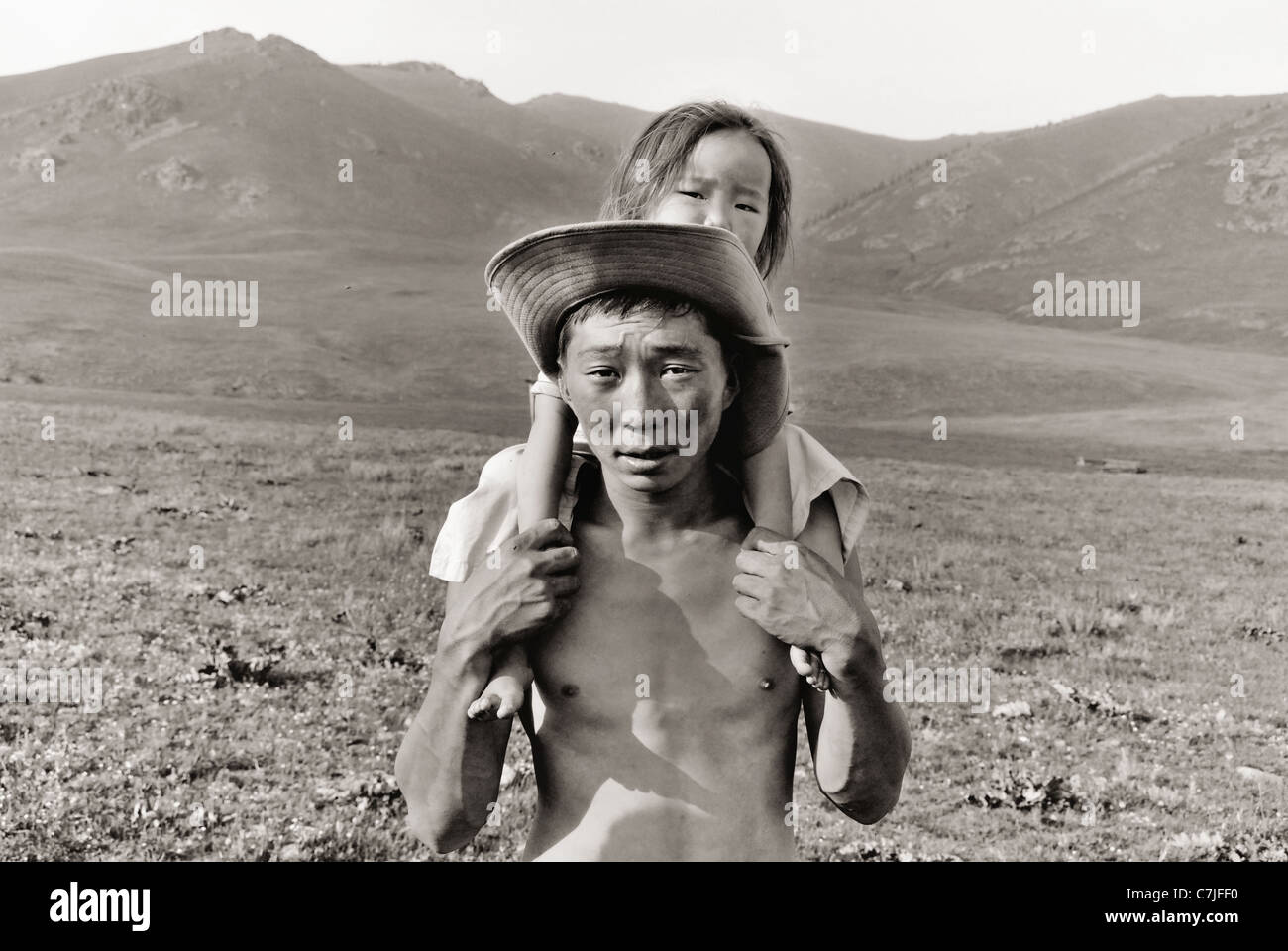 Si affaccia al di là delle frontiere, Mongolia ritratti Foto Stock