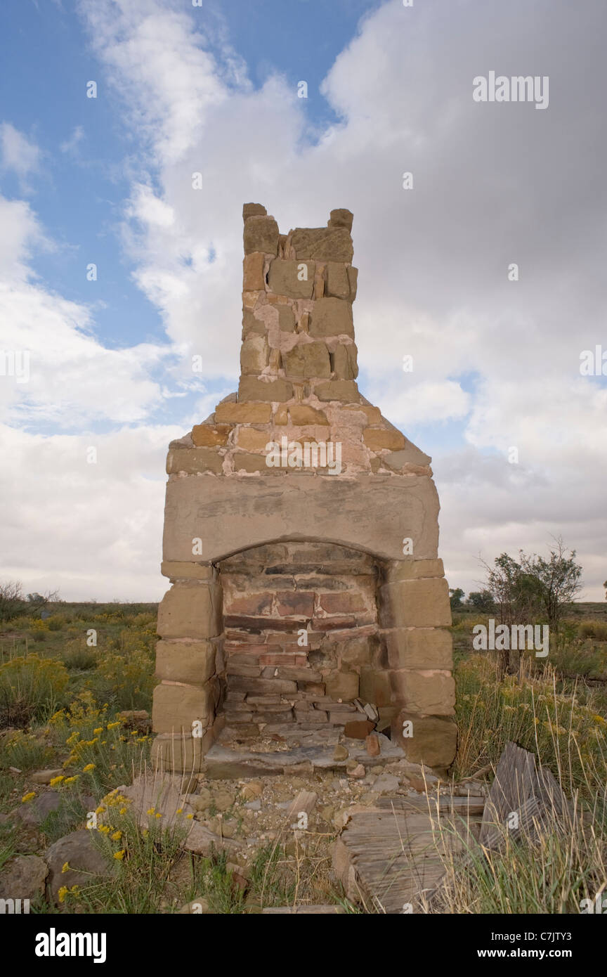 A pochi metri da questo sito, Pat Garrett & posse ucciso fuorilegge Charlie Bowdre e catturato Billy the Kid - Molle puzzolente, NM. Foto Stock