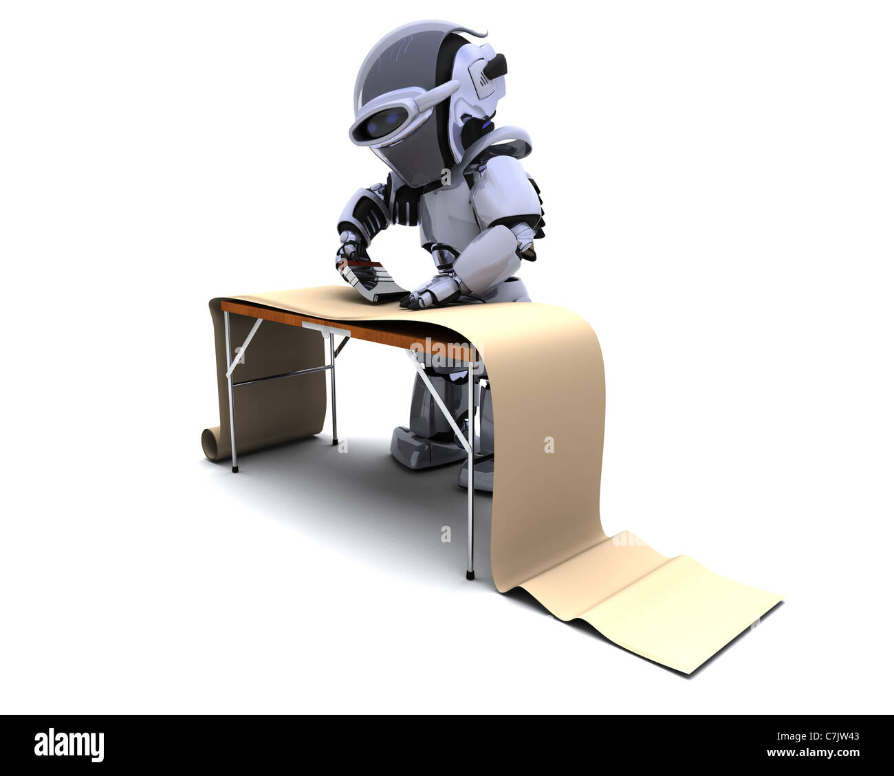 3D render di robot decorare con uno sfondo Foto Stock