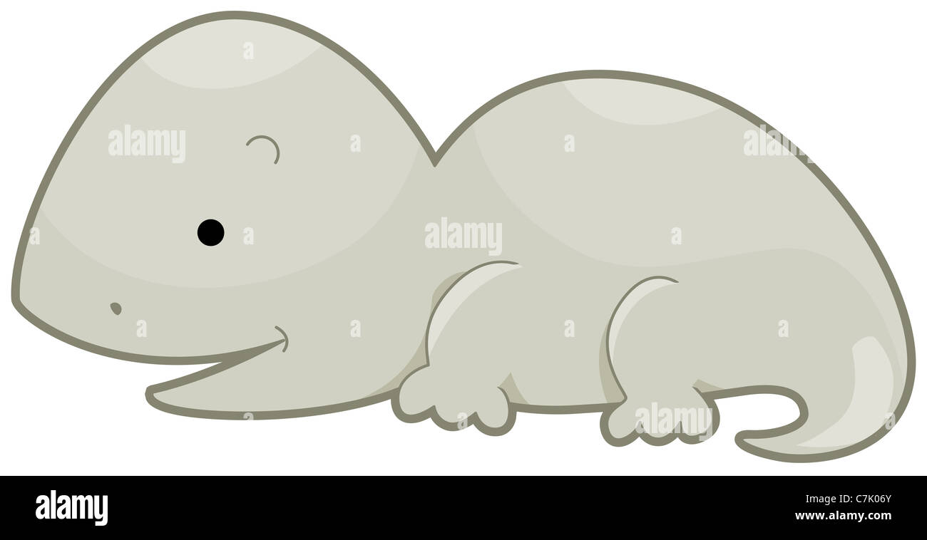 Carino Lizard con tracciato di ritaglio Foto Stock