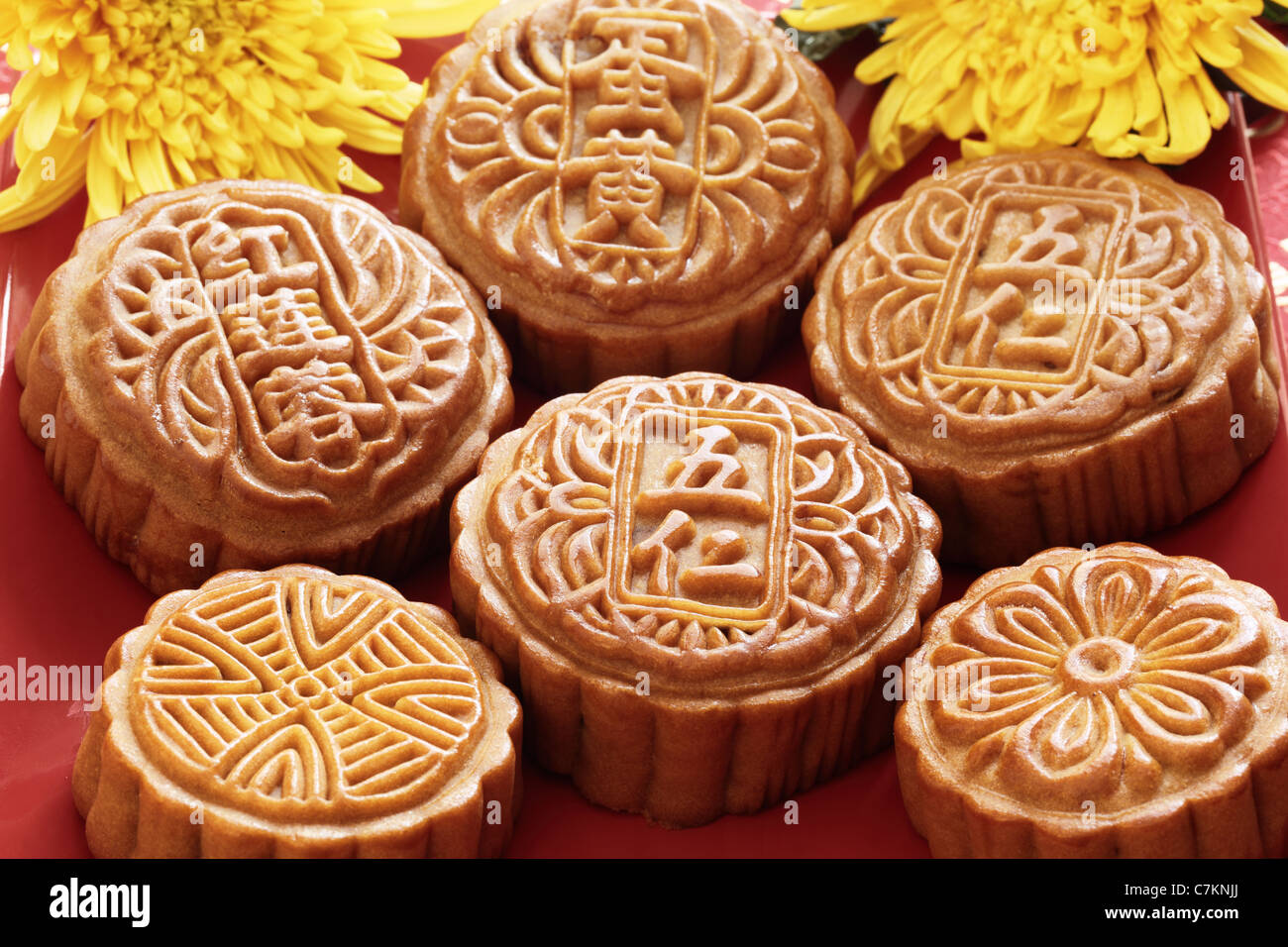 Mooncake cinese per metà festa d autunno Foto Stock