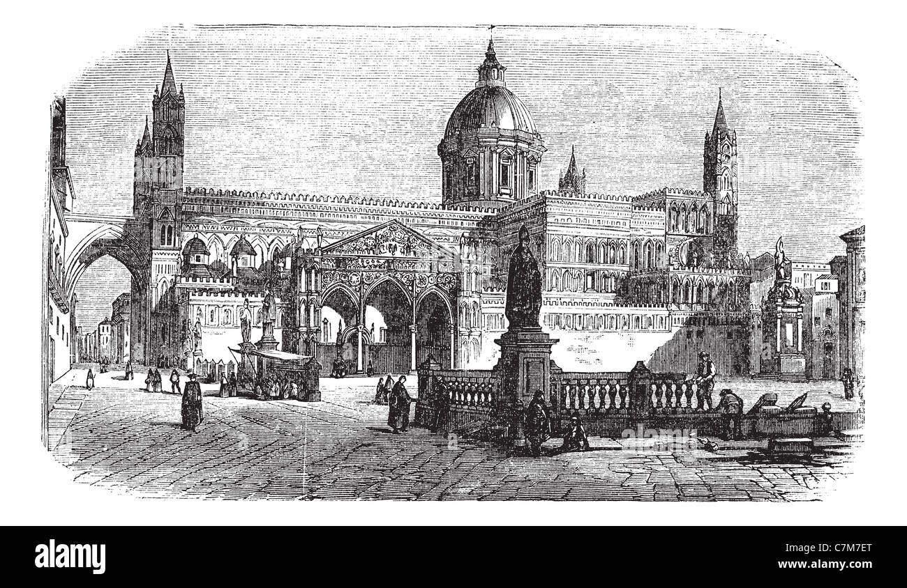 Cattedrale di Palermo a Palermo, Sicilia, Italia, durante il 1890s