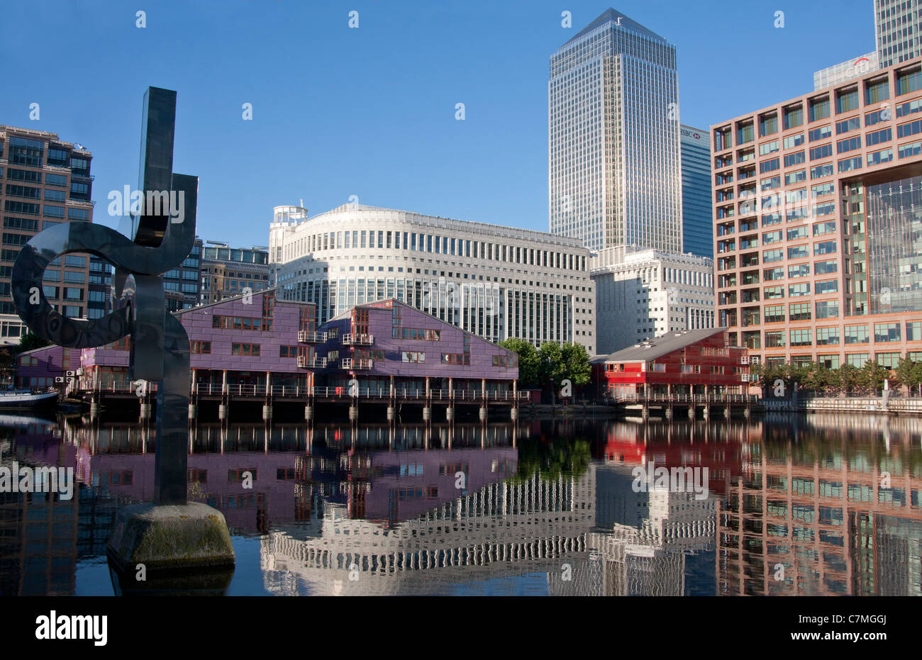 Canary Wharf a Londra, Inghilterra Foto Stock