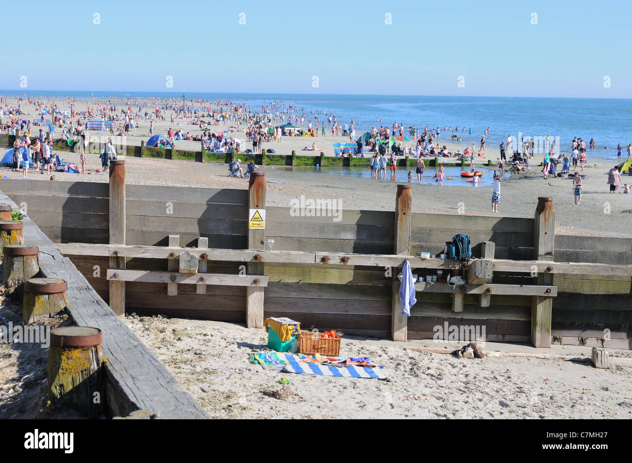 Un weekend estati sulla West Wittering Beach Front West Sussex Foto Stock