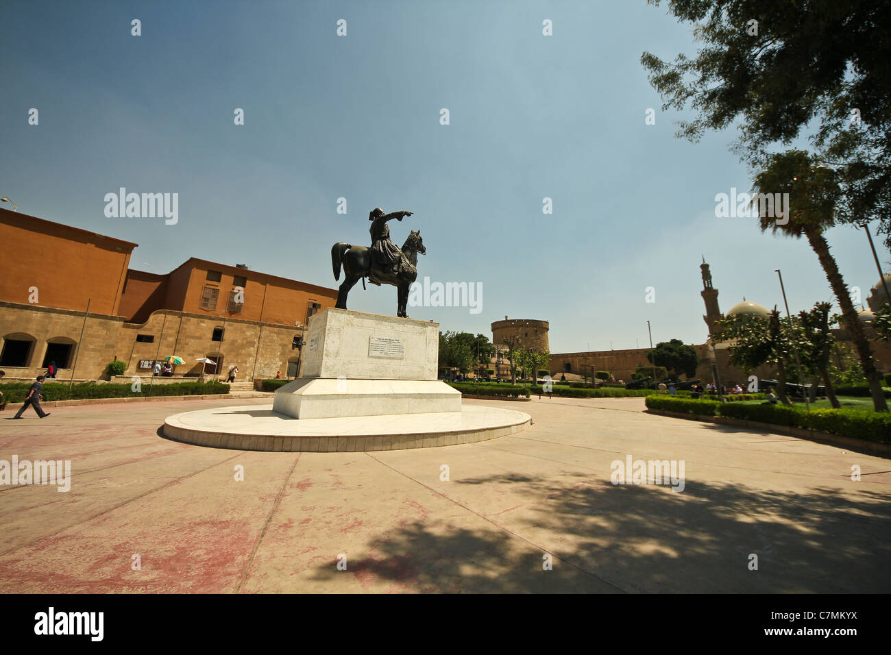 Statua di Ibrahim Pascià, il museo militare nella Cittadella, Cairo islamico, Egitto Foto Stock