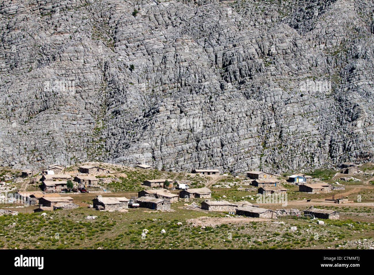 Highland case nella Cimi sui monti Taurus Akseki Turchia Foto Stock