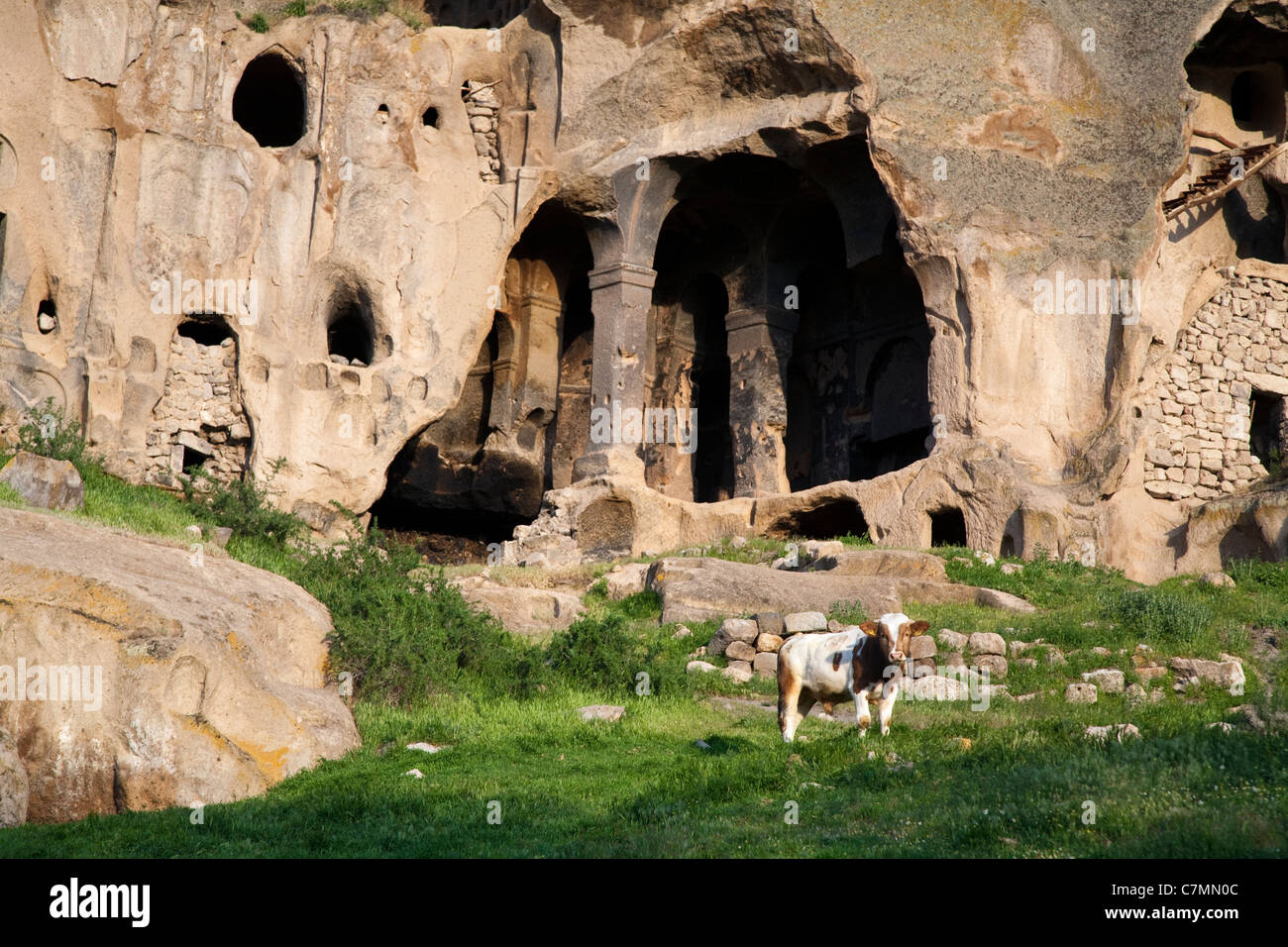 Rocce scolpite chiesa in Yaprakhisar Ihlara Valley Turchia Foto Stock