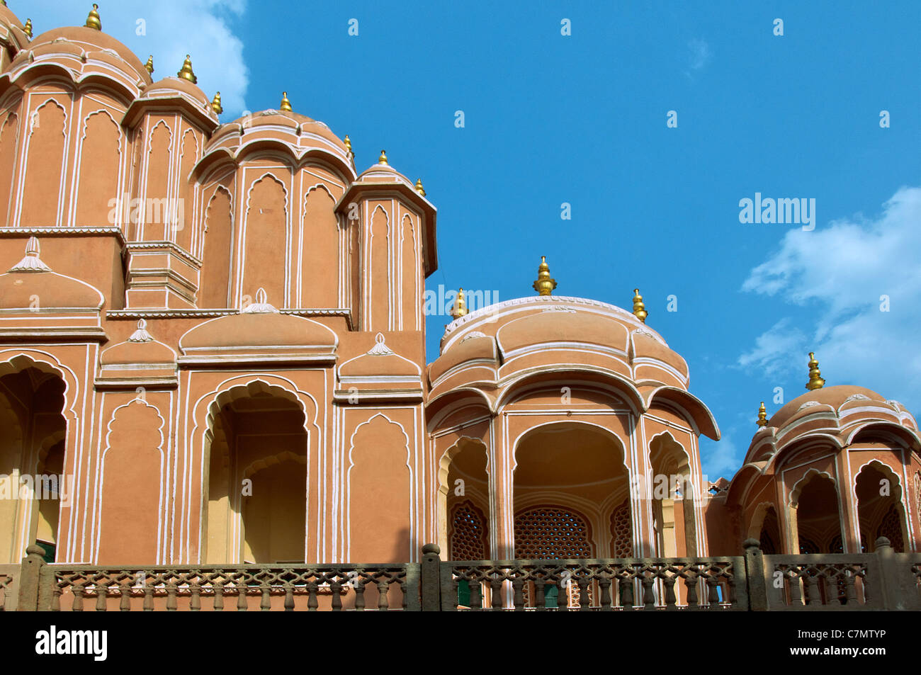 Dettaglio interno Hawa Mahal o Palazzo dei venti di Jaipur India Rajasthan Foto Stock
