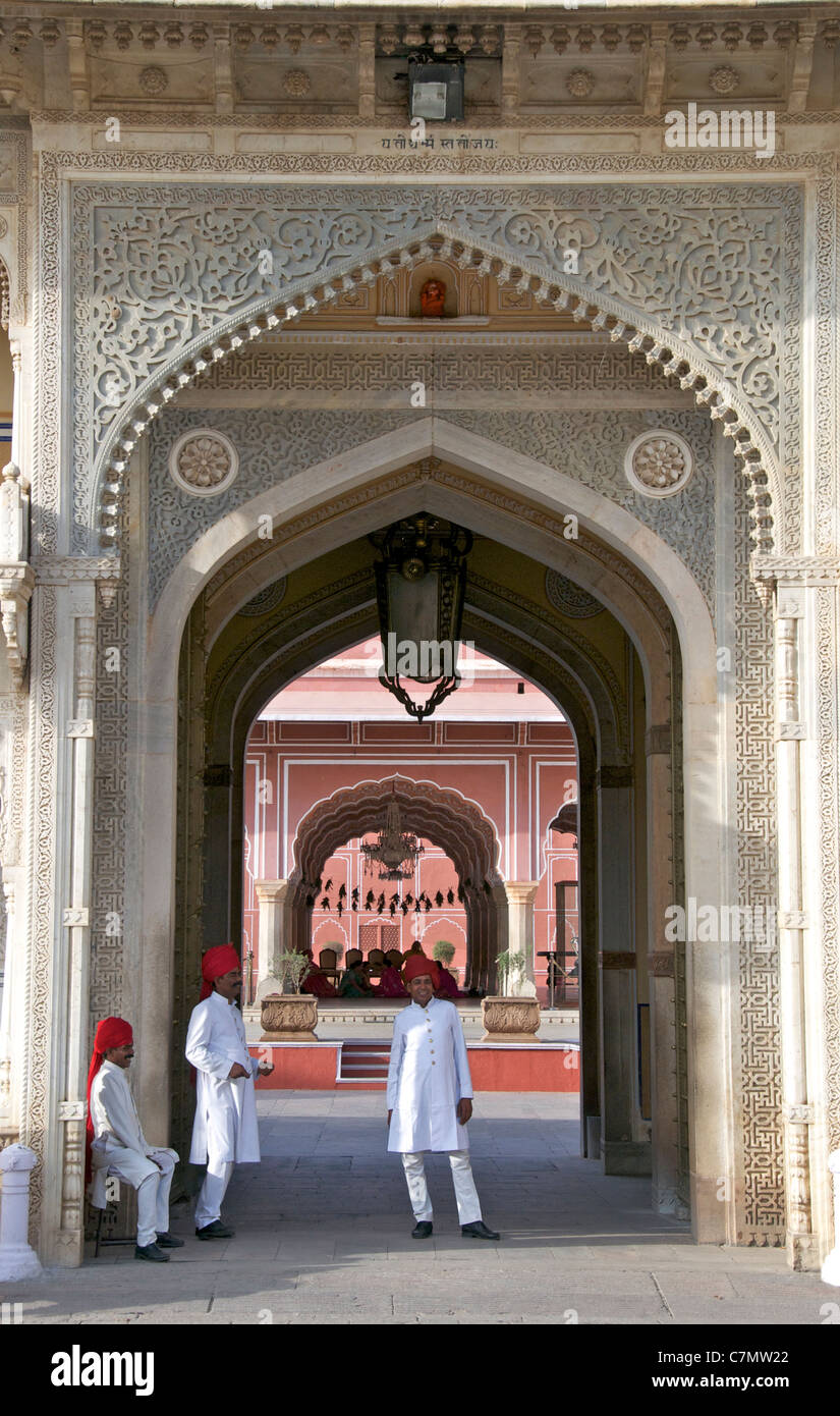 Cancello di ingresso City Palace Jaipur India Rajasthan Foto Stock