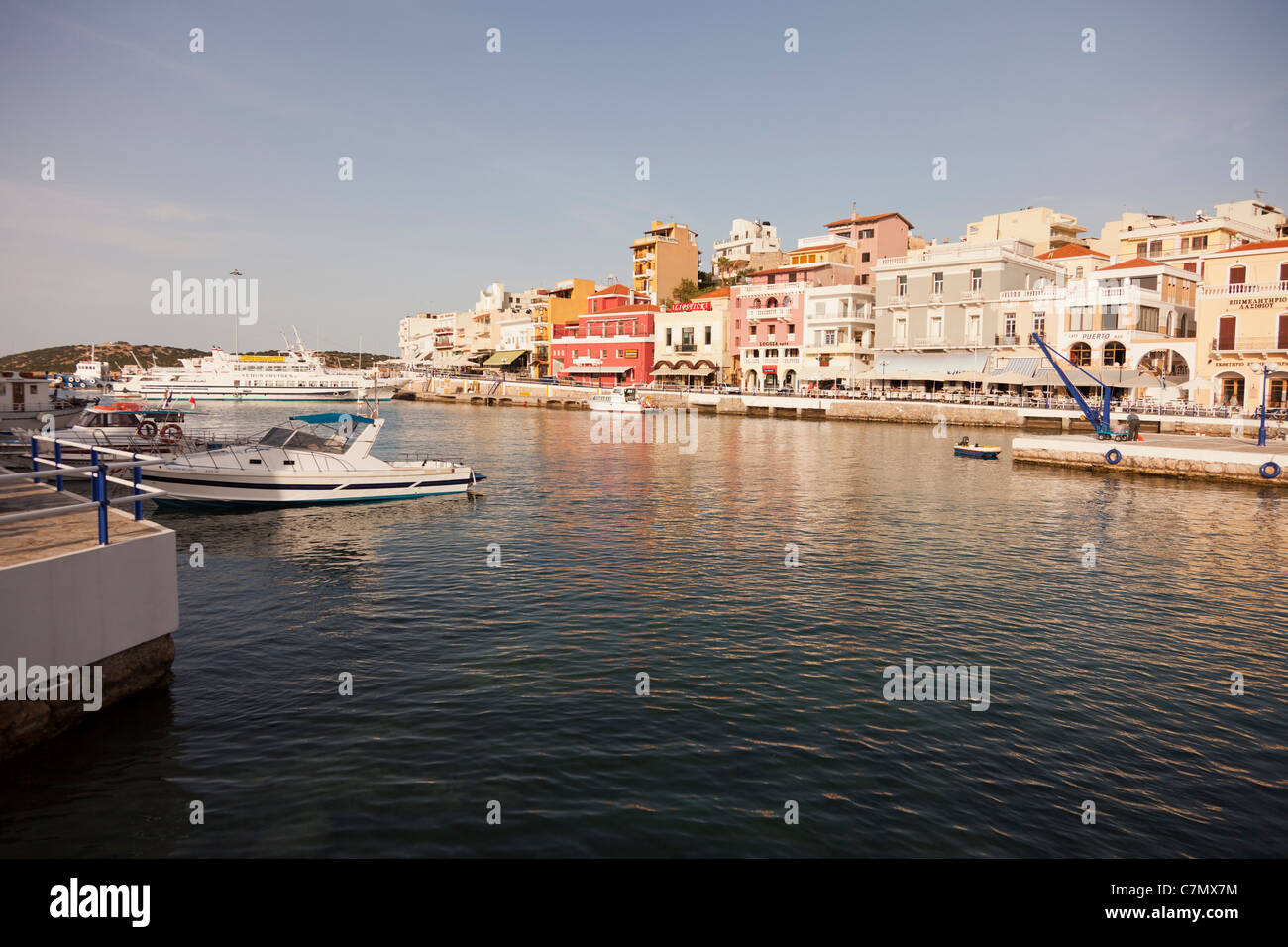 Agios Nikolaos,Lago di Voulismeni,Creta, Grecia Foto Stock